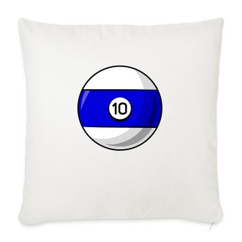 Billardkugel 10 blau Billard zehn - Sofakissenbezug 45 x 45 cm - Naturweiß  - Vorne