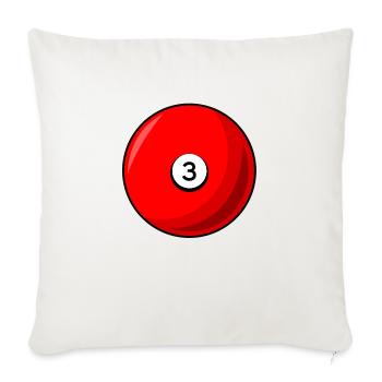 Boule de billard 3 rouge Billard trois - Housse de coussin décorative 45 x 45 cm - blanc nature - Devant