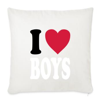 J'adore BOYS - Housse de coussin décorative 45 x 45 cm - blanc nature - Devant