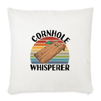 Cornhole Whisperer - Équipe de joueurs de Cornhole - Housse de coussin décorative 45 x 45 cm - blanc nature - Devant