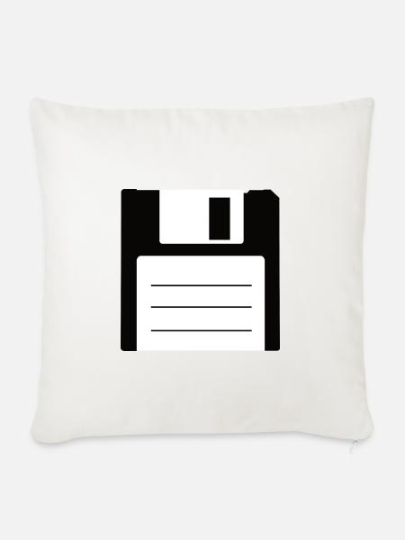 Diskette - Sofakissenbezug 45 x 45 cm - Naturweiß 