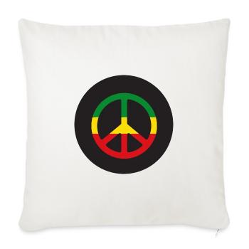 Signe de paix reggae aux couleurs de l’Ethiopie - Housse de coussin décorative 45 x 45 cm - blanc nature - Devant