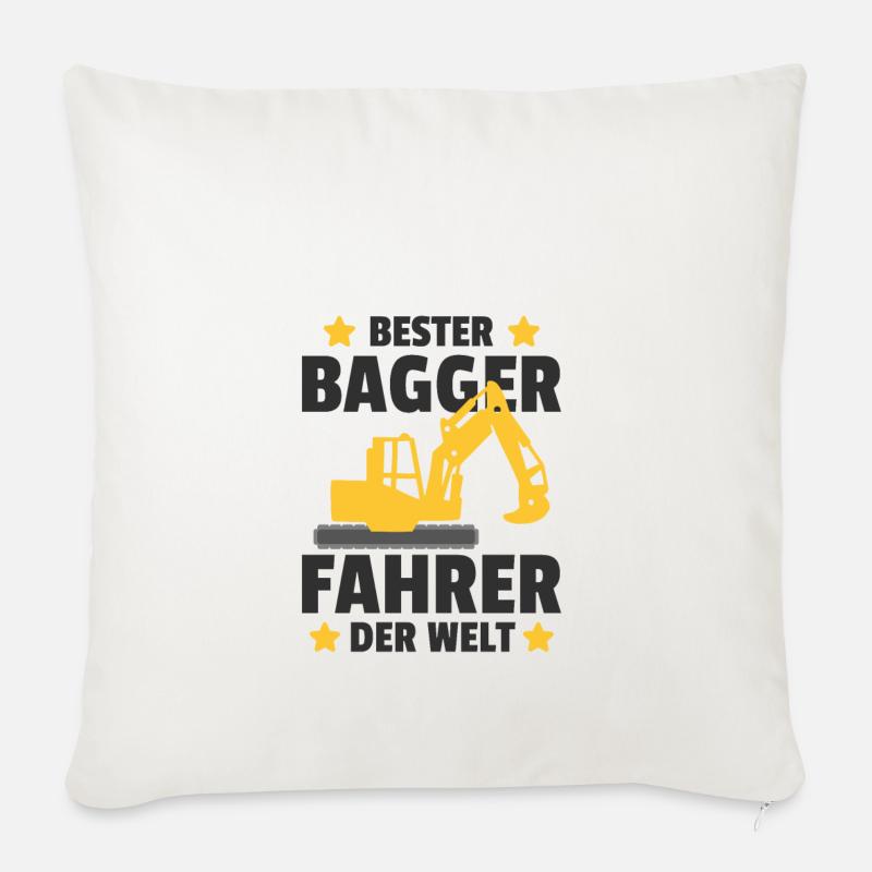 Bester Baggerfahrer der Welt Auszeichnung Geschenk - Sofakissenbezug 45 x 45 cm - Naturweiß 