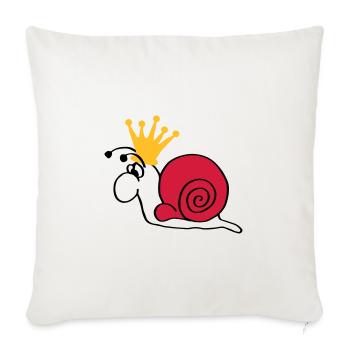 Schnecke Schneckenkönig mit Krone - Sofakissenbezug 45 x 45 cm - Naturweiß  - Vorne