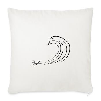 Surfer wave - Sofa pillowcase 17,3'' x 17,3'' (45 x 45 cm) - natural white - Front