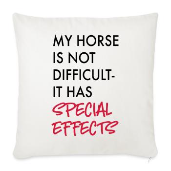 Cheval - Housse de coussin décorative 45 x 45 cm - blanc nature - Devant