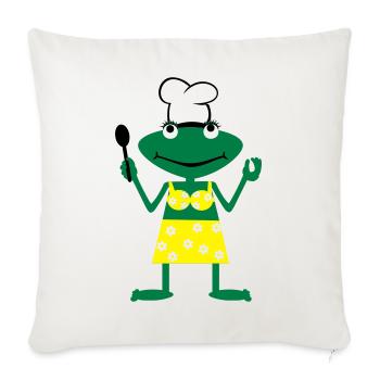 Cook frog - Sofakissenbezug 45 x 45 cm - Naturweiß  - Vorne