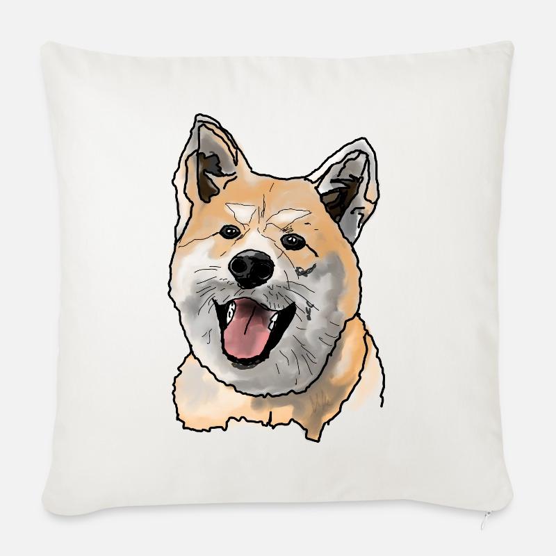 Akita Inu - Sofakissenbezug 45 x 45 cm - Naturweiß 