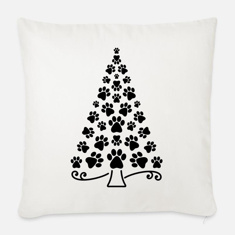 Weihnachtsbaum Pfote - Sofakissenbezug 45 x 45 cm - Naturweiß