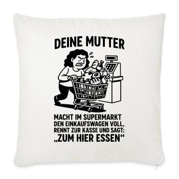 Supermarché Découvrez votre blague de maman - Housse de coussin décorative 45 x 45 cm - blanc nature - Devant