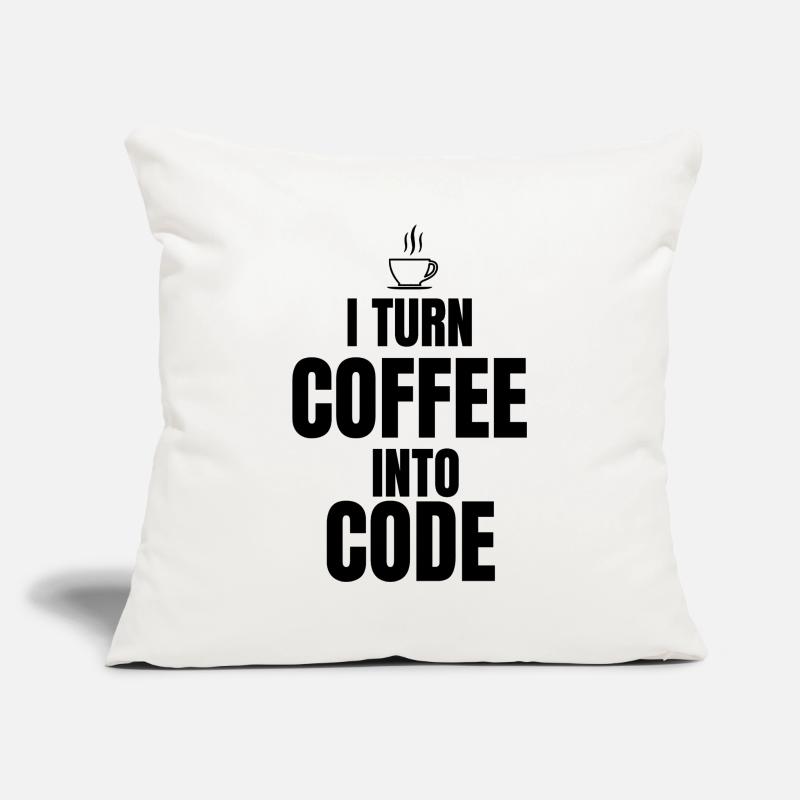 Je transforme le café en code Housse de coussin décorative 45 x 45 cm