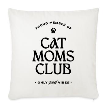 Cat Moms Club - Sofakissenbezug 45 x 45 cm - Naturweiß  - Vorne