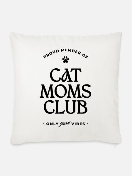 Cat Moms Club - Sofakissenbezug 45 x 45 cm - Naturweiß 