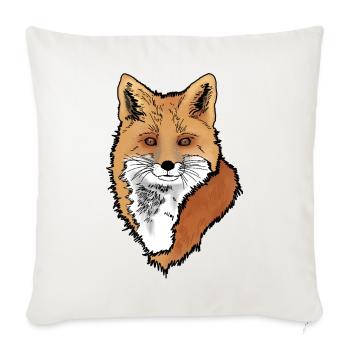Fuchskopf - Sofakissenbezug 45 x 45 cm - Naturweiß  - Vorne