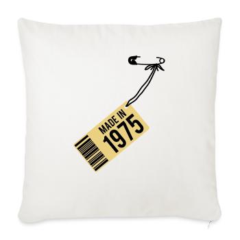 Anniversaire T-shirt 1975 - Housse de coussin décorative 45 x 45 cm - blanc nature - Devant