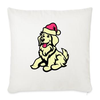 Chien Bande Dessinée Animal Noël - Housse de coussin décorative 45 x 45 cm - blanc nature - Devant