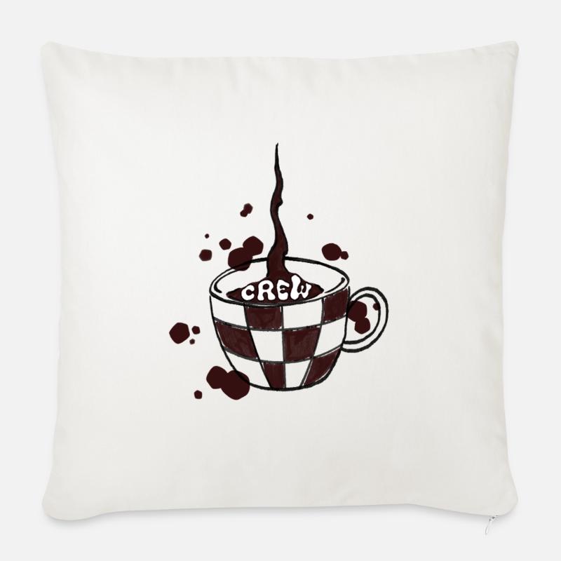 Coffee_Crew - Sofakissenbezug 45 x 45 cm - Naturweiß 