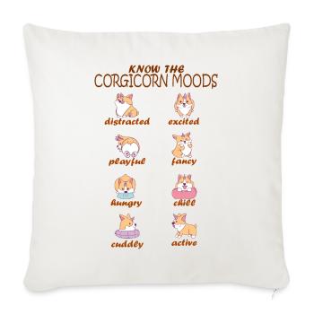 Corgi unicorn feelings Corgi Moods - Sofa pillowcase 17,3'' x 17,3'' (45 x 45 cm) - natural white - Front