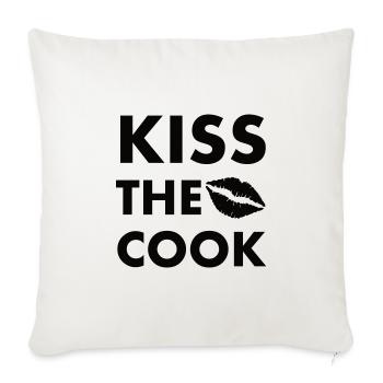 Kiss the cook black - Sofa pillowcase 17,3'' x 17,3'' (45 x 45 cm) - natural white - Front