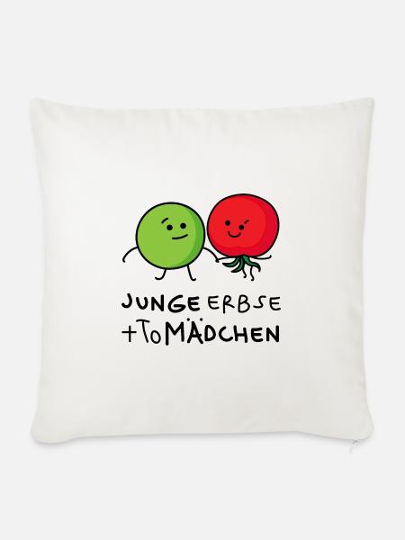 Junge und Mädchen Paar - Sofakissenbezug 45 x 45 cm - Naturweiß