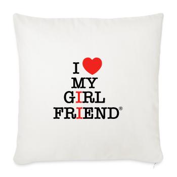 I Love My Girlfriend - Housse de coussin décorative 45 x 45 cm - blanc nature - Devant