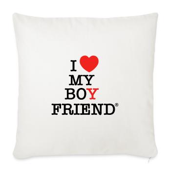 I Love My Boyfriend - Housse de coussin décorative 45 x 45 cm - blanc nature - Devant