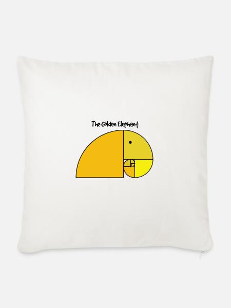 Fibonacci Elephant - Goldener Schnitt Elefant - Sofakissenbezug 45 x 45 cm - Naturweiß