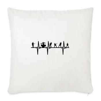 Herzschlag Band - Mon cœur bat pour la bonne musique - Housse de coussin décorative 45 x 45 cm - blanc nature - Devant