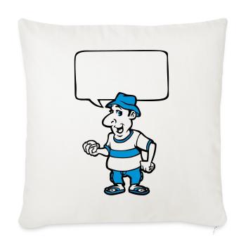 Pétanque et bulle de BD - Housse de coussin décorative 45 x 45 cm - blanc nature - Devant