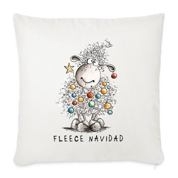 Fleece Navidad Christmas Sheep Cartoon Sheep - Sofa pillowcase 17,3'' x 17,3'' (45 x 45 cm) - natural white - Front
