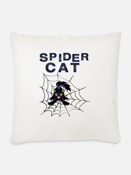 Spider Cat - Sofakissenbezug 45 x 45 cm - Naturweiß