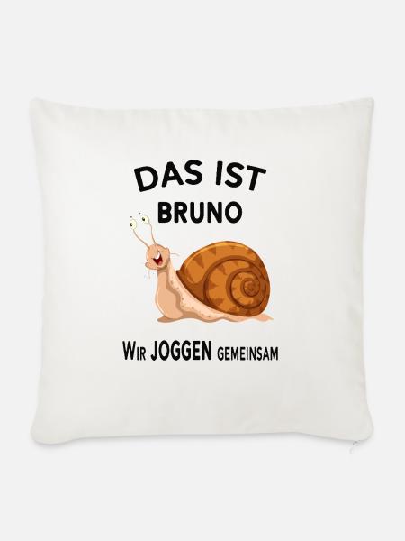 Gemeinsam joggen Lustige Sprüche Humor - Sofakissenbezug 45 x 45 cm - Naturweiß 