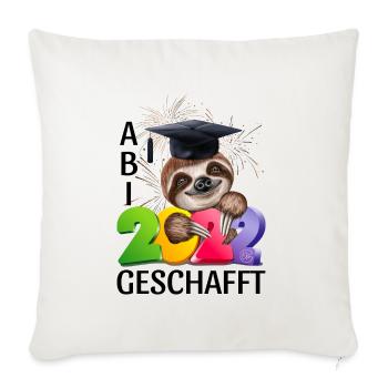 Abi 2022 Abitur 2022 geschafft Faultier - Sofakissenbezug 45 x 45 cm - Naturweiß  - Vorne