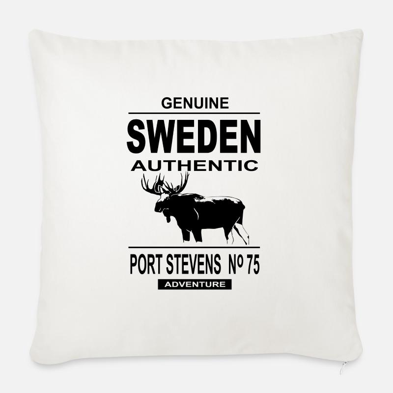 Suède - Orignal - Suède - Orignal - Housse de coussin décorative 45 x 45 cm - blanc nature