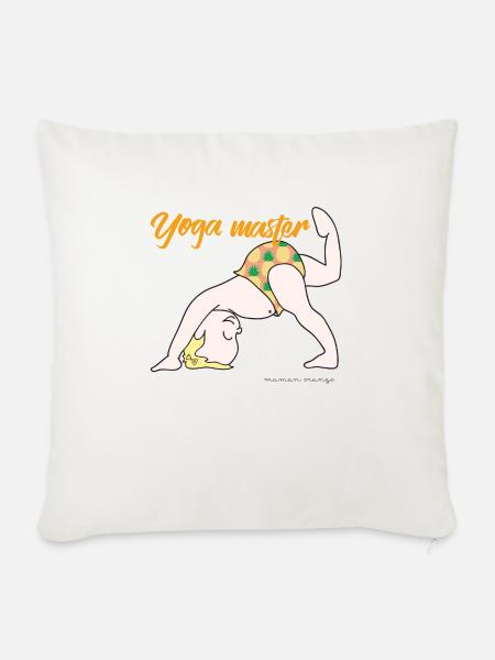 Yoga Bébé Fille Blondie - Housse de coussin décorative 45 x 45 cm - blanc nature