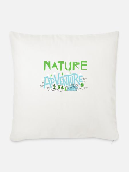 Nature Adventure - Sofakissenbezug 45 x 45 cm - Naturweiß