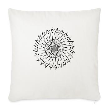 Drehende Kreis Muster Kreis Geschenkidee - Sofakissenbezug 45 x 45 cm - Naturweiß  - Vorne