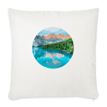 Montagnes et lac - Housse de coussin décorative 45 x 45 cm - blanc nature - Devant