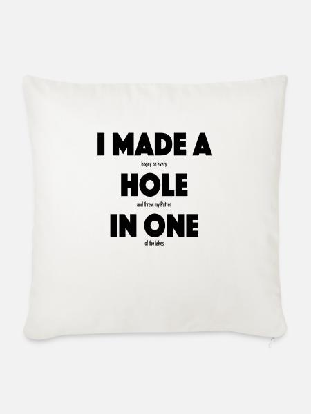 Disc Golf, discgolf, golf, hole in one, lustig - Sofakissenbezug 45 x 45 cm - Naturweiß 