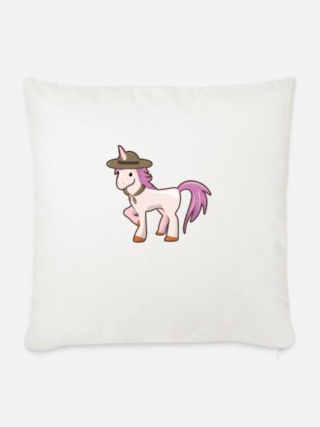 Pfadfinder Einhorn Pfadfinderin - Sofakissenbezug 45 x 45 cm - Naturweiß 
