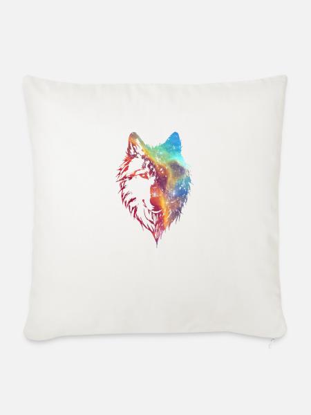 Cosmic Wolf - Sofakissenbezug 45 x 45 cm - Naturweiß
