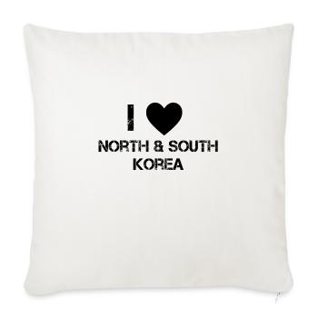 North Korea South Korea - Sofa pillowcase 17,3'' x 17,3'' (45 x 45 cm) - natural white - Front