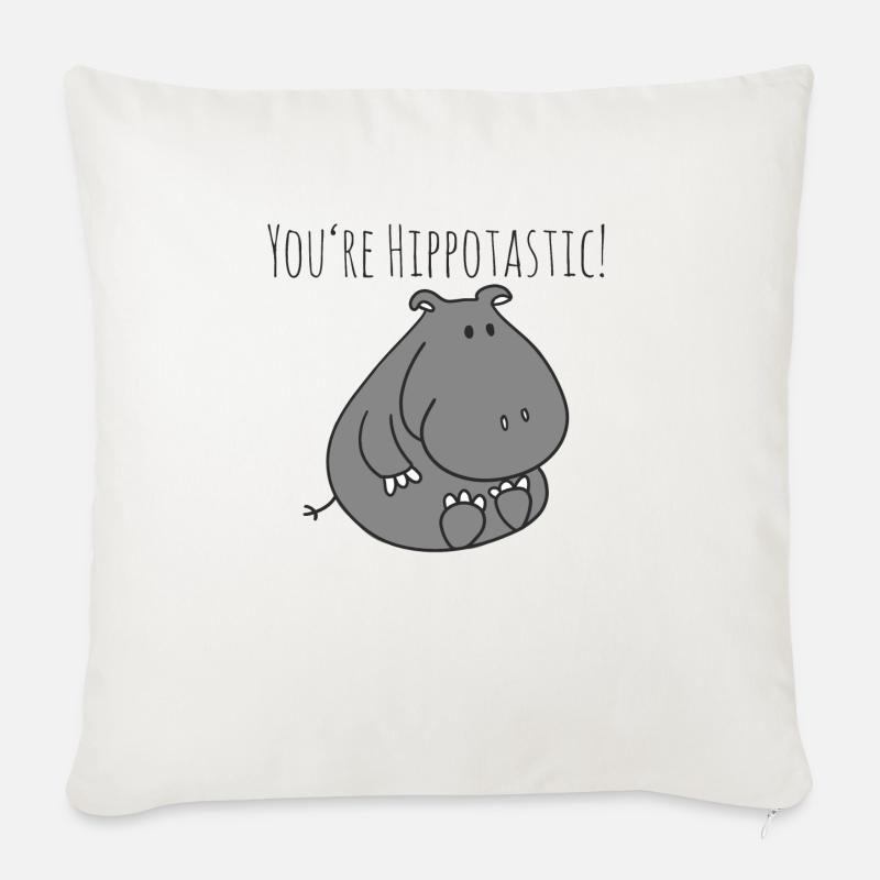 Hippo - Sofakissenbezug 45 x 45 cm - Naturweiß 