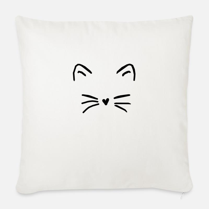 chat - Housse de coussin décorative 45 x 45 cm - blanc nature