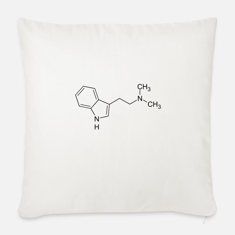 DMT Molekül - Sofakissenbezug 45 x 45 cm - Naturweiß 