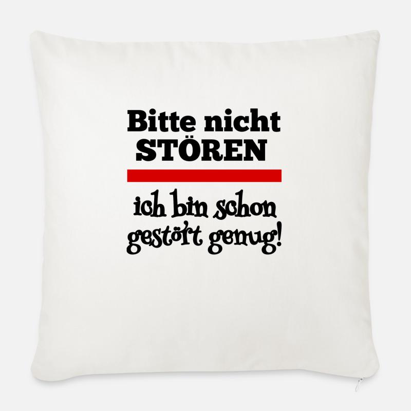 Bitte nicht stören! - Sofakissenbezug 45 x 45 cm - Naturweiß 