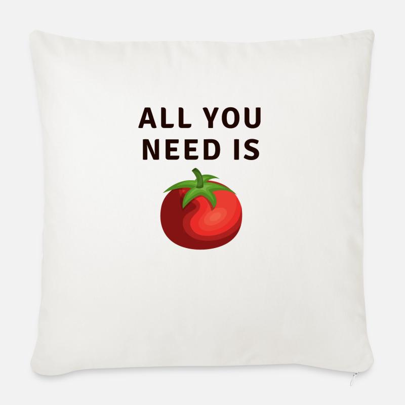 All You Need Is Tomato Tomate - Sofakissenbezug 45 x 45 cm - Naturweiß 