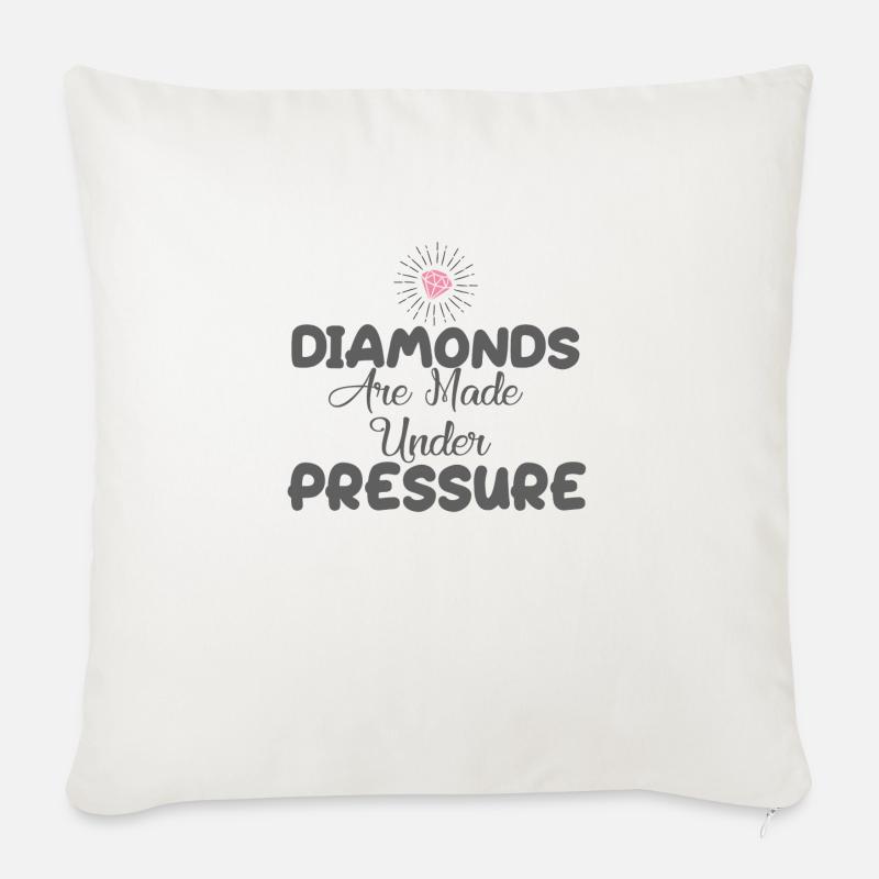 DIAMONDS ARE MADE UNDER PRESSURE - Sofakissenbezug 45 x 45 cm - Naturweiß