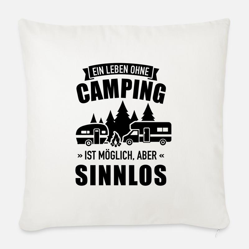Camping - Sofakissenbezug 45 x 45 cm - Naturweiß 