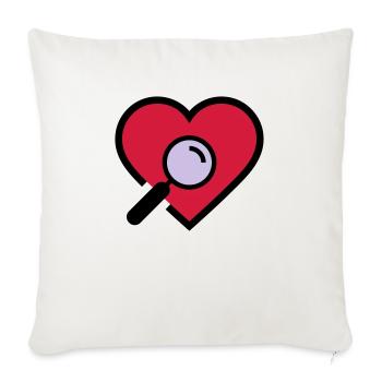 Heart examination magnifying glass - Sofa pillowcase 17,3'' x 17,3'' (45 x 45 cm) - natural white - Front